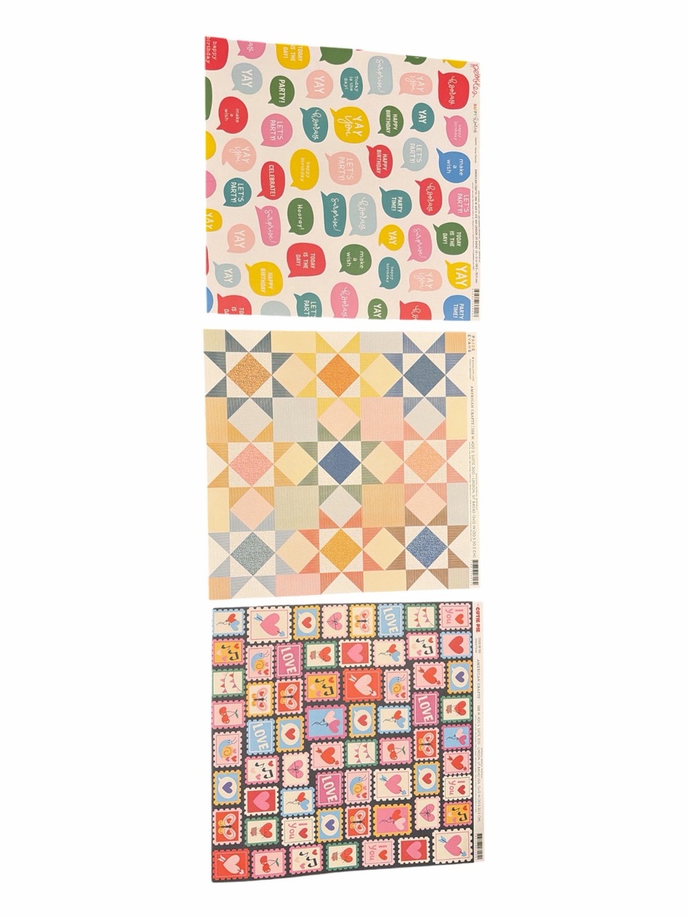 ⁠15 Sheet 12x12 Scrapbook Paper Bundle American Crafts Paige Evans Pebbles